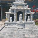 烟台芝麻白中国黑石材套墓 花岗岩墓碑