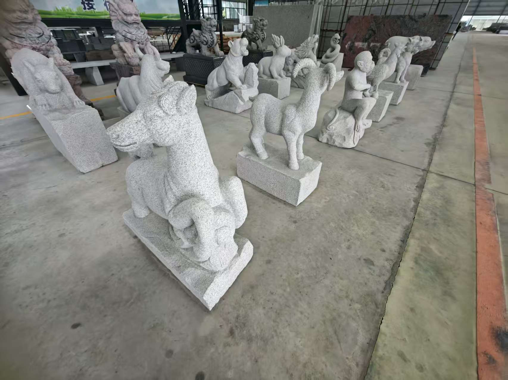 烟台芝麻白雕刻 十二生肖 异形雕刻
