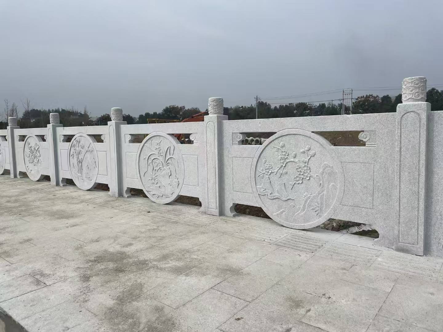 烟台芝麻白河道栏杆 石材栏杆